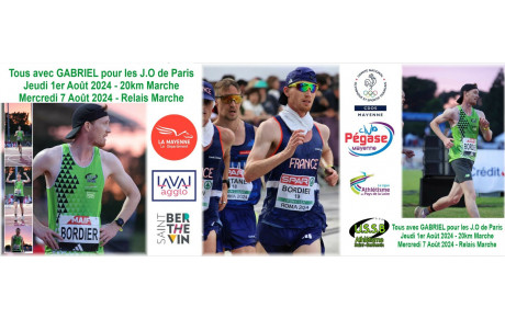 Retransmission JO écran géant 20km marche Gabriel
